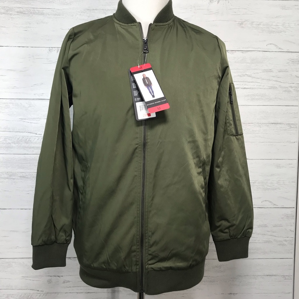 Bernardo (NWT)Boyfriend Bomber Jacket S M Olive